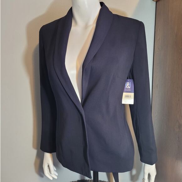 NWT HILLARD & HANSON Womens Black Belted Blazer 4 Single Button Removable Sash - Picture 11 of 14